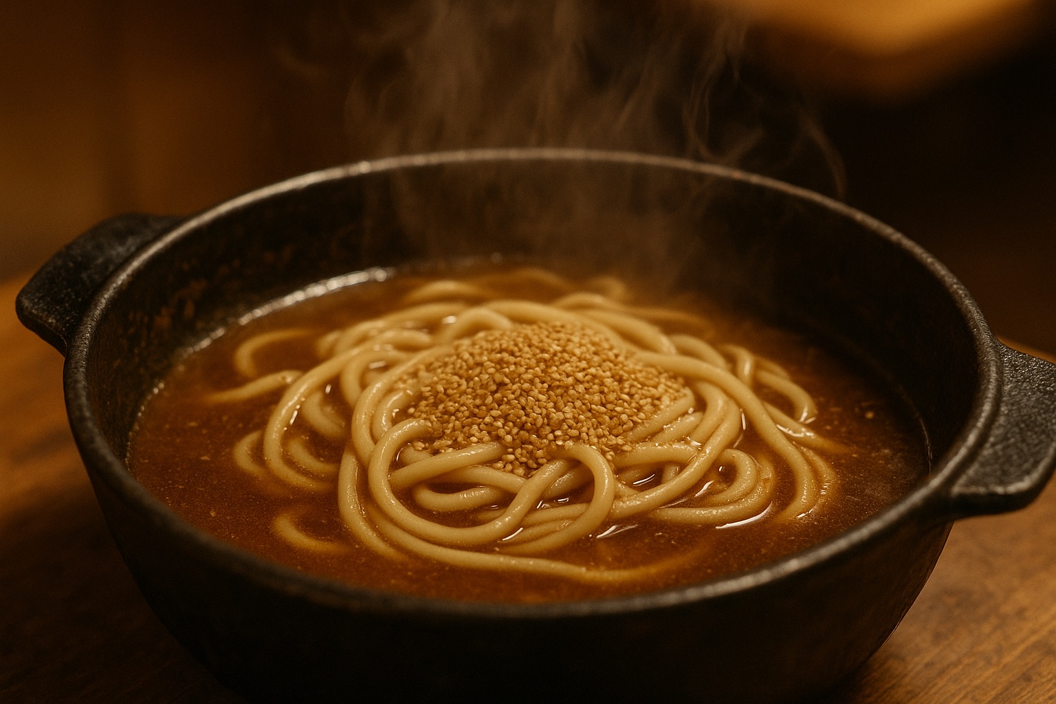 Champon noodle shime finishing course in motsunabe broth with sesame