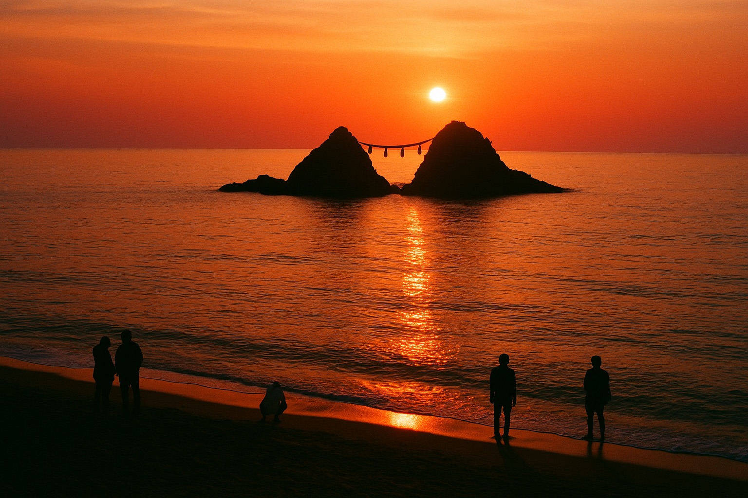 A coastal road at sunset near Itoshima, west of Fukuoka